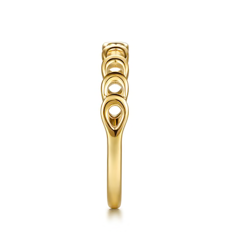 The Bujukan Collection Sculpted Crescent Moon Openwork Stackable Band in 14K Yellow Gold