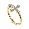 Gabriel & Co. Bujukan Horizontal Cross Diamond Ring in 14K Yellow Gold