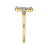 Gabriel & Co. Bujukan Horizontal Cross Diamond Ring in 14K Yellow Gold