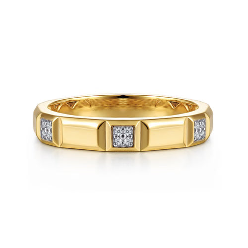 Gabriel & Co. Half Cube Stackable Diamond Ring in 14K Yellow Gold