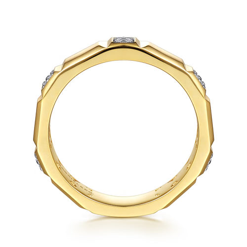 Gabriel & Co. Half Cube Stackable Diamond Ring in 14K Yellow Gold