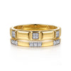 Gabriel & Co. Half Cube Double Row Stackable Diamond Ring in 14K Yellow Gold