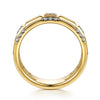 Gabriel & Co. Half Cube Double Row Stackable Diamond Ring in 14K Yellow Gold
