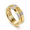 Gabriel & Co. Half Cube Double Row Stackable Diamond Ring in 14K Yellow Gold