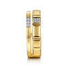 Gabriel & Co. Half Cube Double Row Stackable Diamond Ring in 14K Yellow Gold