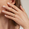 Gabriel & Co. Half Cube Double Row Stackable Diamond Ring in 14K Yellow Gold