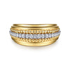 Gabriel & Co. Wide Bujukan Diamond Band Ring in 14K Yellow Gold