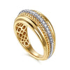 Gabriel & Co. Wide Bujukan Diamond Band Ring in 14K Yellow Gold