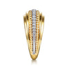 Gabriel & Co. Wide Bujukan Diamond Band Ring in 14K Yellow Gold