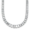Lab Grown Graduated Emerald 29 Carat Cut Diamond Tennis Necklace 14KW | Gemmas Jewelers 1