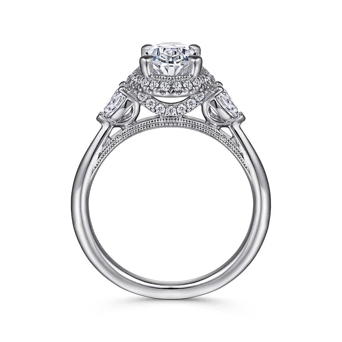 Exquisite Oval Halo Diamond Engagement Ring with 1.91 Carats in 14K Gold | Gemma's Jewelers