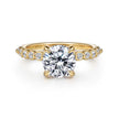 Shimmering Hidden Halo Shared Prong Diamond Engagement Ring in 14K Gold | Gemma's Jewelers