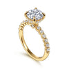 Shimmering Hidden Halo Shared Prong Diamond Engagement Ring in 14K Gold | Gemma's Jewelers