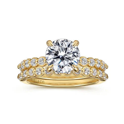 Hidden Halo Shared Prong Engagement Ring
