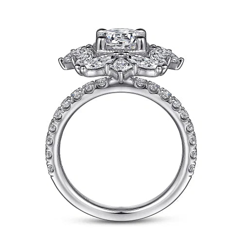 Scintillating Fancy Halo Round Diamond Engagement Ring in 14K Gold | Gemma's Jewelers