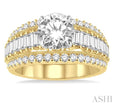 Luxurious Baguette Round Diamond Engagement Wedding Ring in 14K Yellow Gold | Gemmas Jewelers