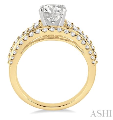 Luxurious Baguette Round Diamond Engagement Wedding Ring in 14K Yellow Gold | Gemmas Jewelers