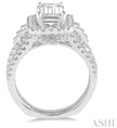 Luxurious Emerald Cut Center Diamond Engagement Ring in 14K White Gold | Gemma's Jewelers