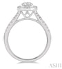 Luxurious Oval Baguette Diamond Halo Engagement Ring 14K | Gemmas Jewelers