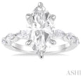 Marquise Shape Diamond Semi Mount Engagement Ring in 14 White Gold | Gemma's Jewelers