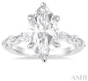 Marquise Shape Diamond Semi Mount Engagement Ring in 14 White Gold | Gemma's Jewelers