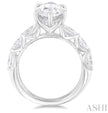 Marquise Shape Diamond Semi Mount Engagement Ring in 14 White Gold | Gemma's Jewelers