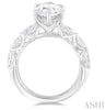 Marquise Shape Diamond Semi Mount Engagement Ring in 14 White Gold | Gemma's Jewelers