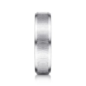 Mens 6mm Beveled Edge Satin Finish Wedding Band in 14K Gold | Gemmas Jewelers 3
