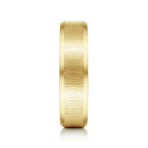 Mens 6mm Beveled Edge Satin Finish Wedding Band in 14K Gold | Gemmas Jewelers 6