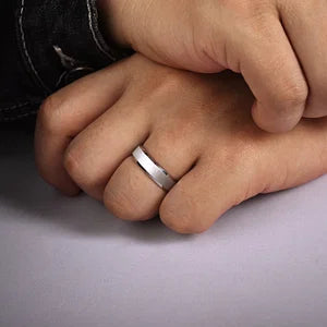 Mens 6mm Beveled Edge Satin Finish Wedding Band in 14K Gold | Gemmas Jewelers 7