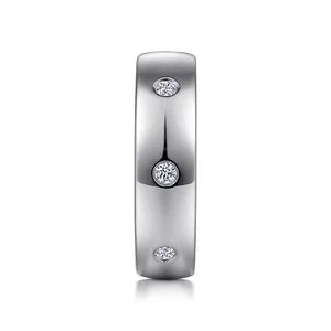 Mens 6mm Diamond High Polish Wedding Band 14K Gold | Gemmas Jewelers 3