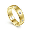 Mens 6mm Diamond High Polish Wedding Band 14K Gold | Gemmas Jewelers 5