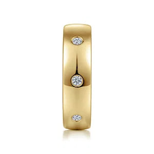 Mens 6mm Diamond High Polish Wedding Band 14K Gold | Gemmas Jewelers 6