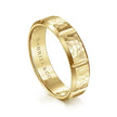 Mens 6mm Hammer Stations Design Wedding Band in 14K Gold | Gemmas Jewelers 1