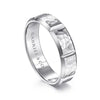 Mens 6mm Hammer Stations Design Wedding Band in 14K Gold | Gemmas Jewelers 2
