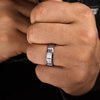 Mens 6mm Hammer Stations Design Wedding Band in 14K Gold | Gemmas Jewelers 7
