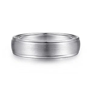 Mens 6mm Satin Center Polished Edge Wedding Band in 14K Gold | Gemmas Jewelers 1