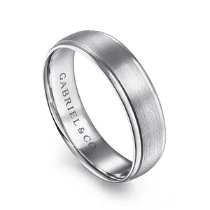 Mens 6mm Satin Center Polished Edge Wedding Band in 14K Gold | Gemmas Jewelers 2