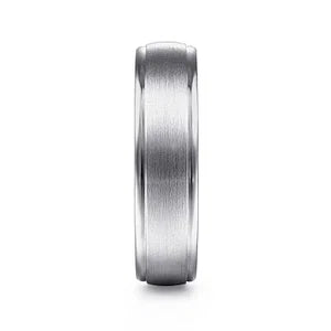 Mens 6mm Satin Center Polished Edge Wedding Band in 14K Gold | Gemmas Jewelers 3