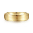 Mens 6mm Satin Center Polished Edge Wedding Band in 14K Gold | Gemmas Jewelers 4