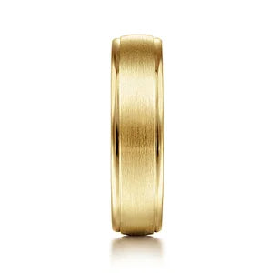 Mens 6mm Satin Center Polished Edge Wedding Band in 14K Gold | Gemmas Jewelers 6