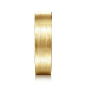 Mens 6mm Satin Finish Flat Wedding Band in 14K Gold | Gemmas Jewelers 6