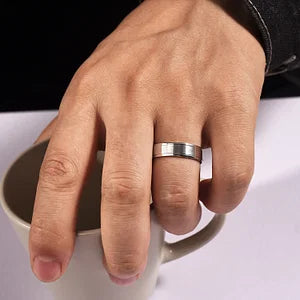 Mens 6mm Satin Finish Wedding Band in 14K Gold | Gemmas Jewelers 7