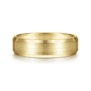 Mens 6mm Satin Finish Wedding Band with Beveled Edge in 14K Gold | Gemmas Jewelers 2