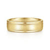 Mens 6mm Satin Polish Center and Milgrain Edge Wedding Band in 14K Gold | Gemmas Jewelers 5