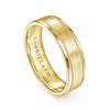Mens 6mm Satin Polish Center and Milgrain Edge Wedding Band in 14K Gold | Gemmas Jewelers 6