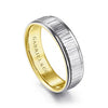 Mens 6mm Vertical Etching Design Wedding Band in 14K Gold  Gemmas Jewelers 1