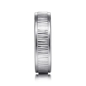 Mens 6mm Vertical Etching Design Wedding Band in 14K Gold  Gemmas Jewelers 5