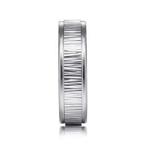 Mens 6mm Vertical Etching Design Wedding Band in 14K Gold  Gemmas Jewelers 6