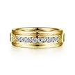 Mens 7mm Diamond Wedding Band with Sand Blast Finish 14K Gemmas Jewelers 1